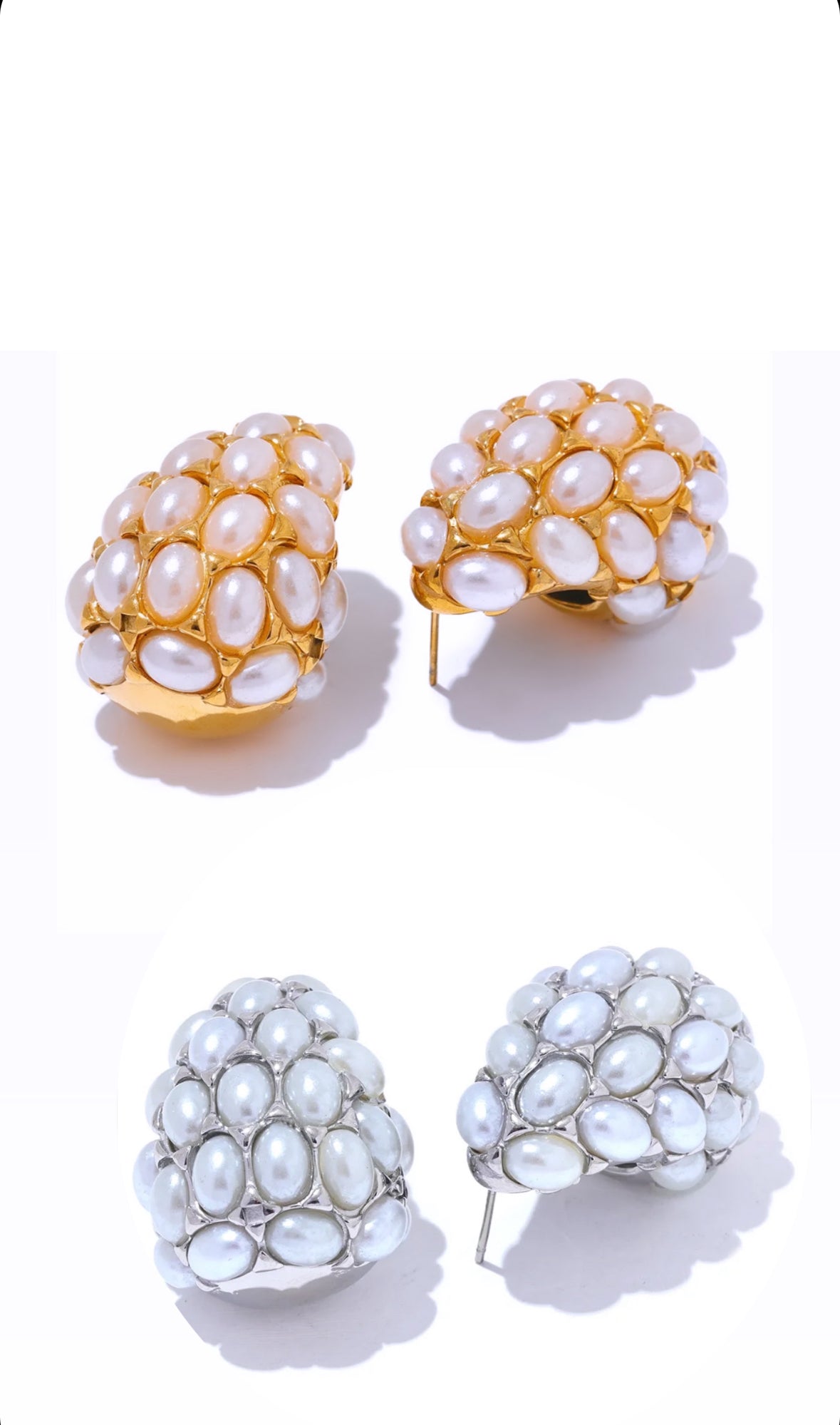 Bottega Oval Pearl Earrings