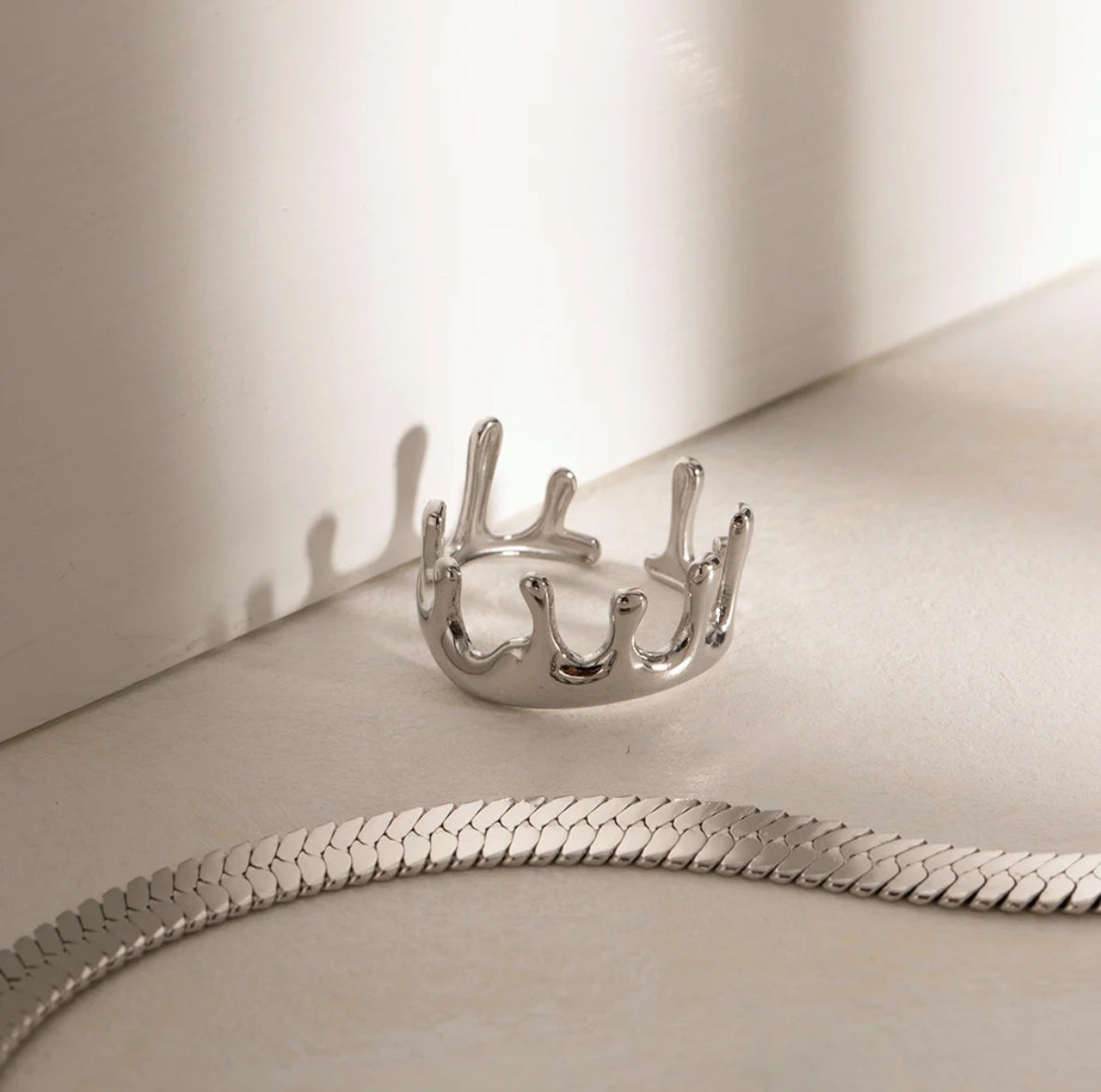 Melting Silver Ring