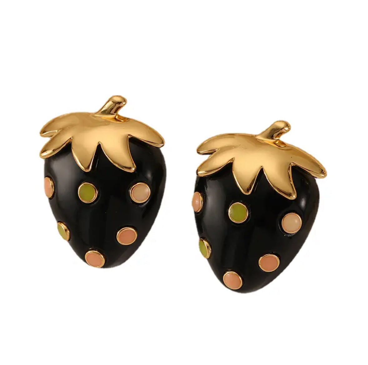 Black Strawberry Earrings