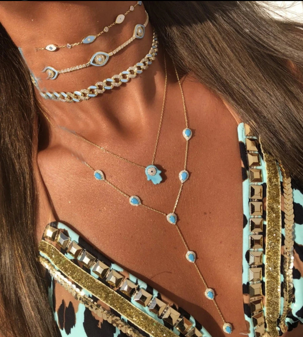 Tear Drop Long Necklace