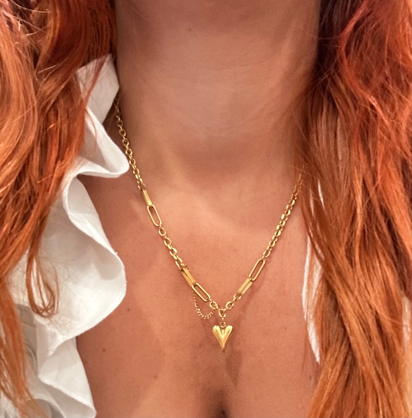 Link Chain Heart Pendant