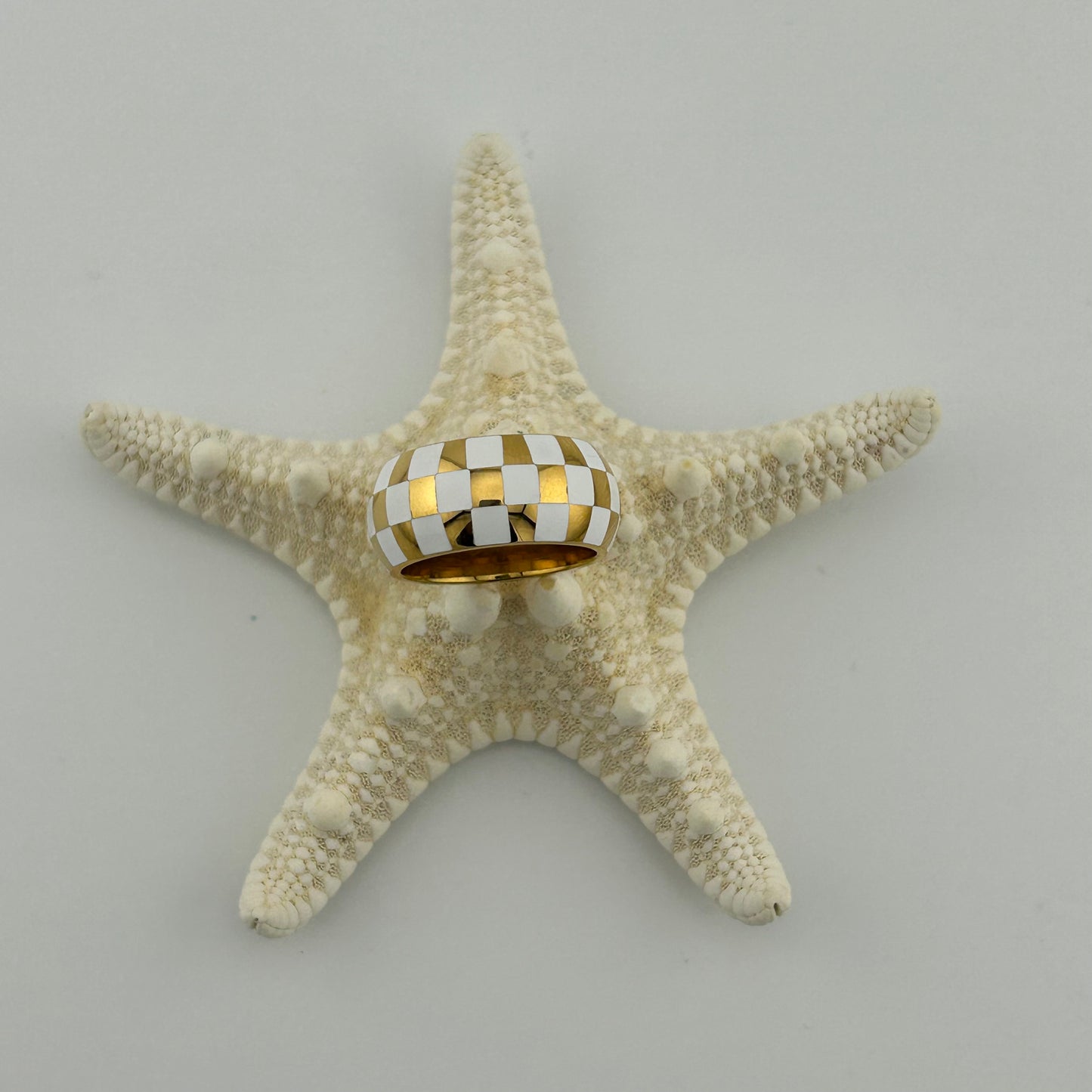 Enamel Checkers Ring