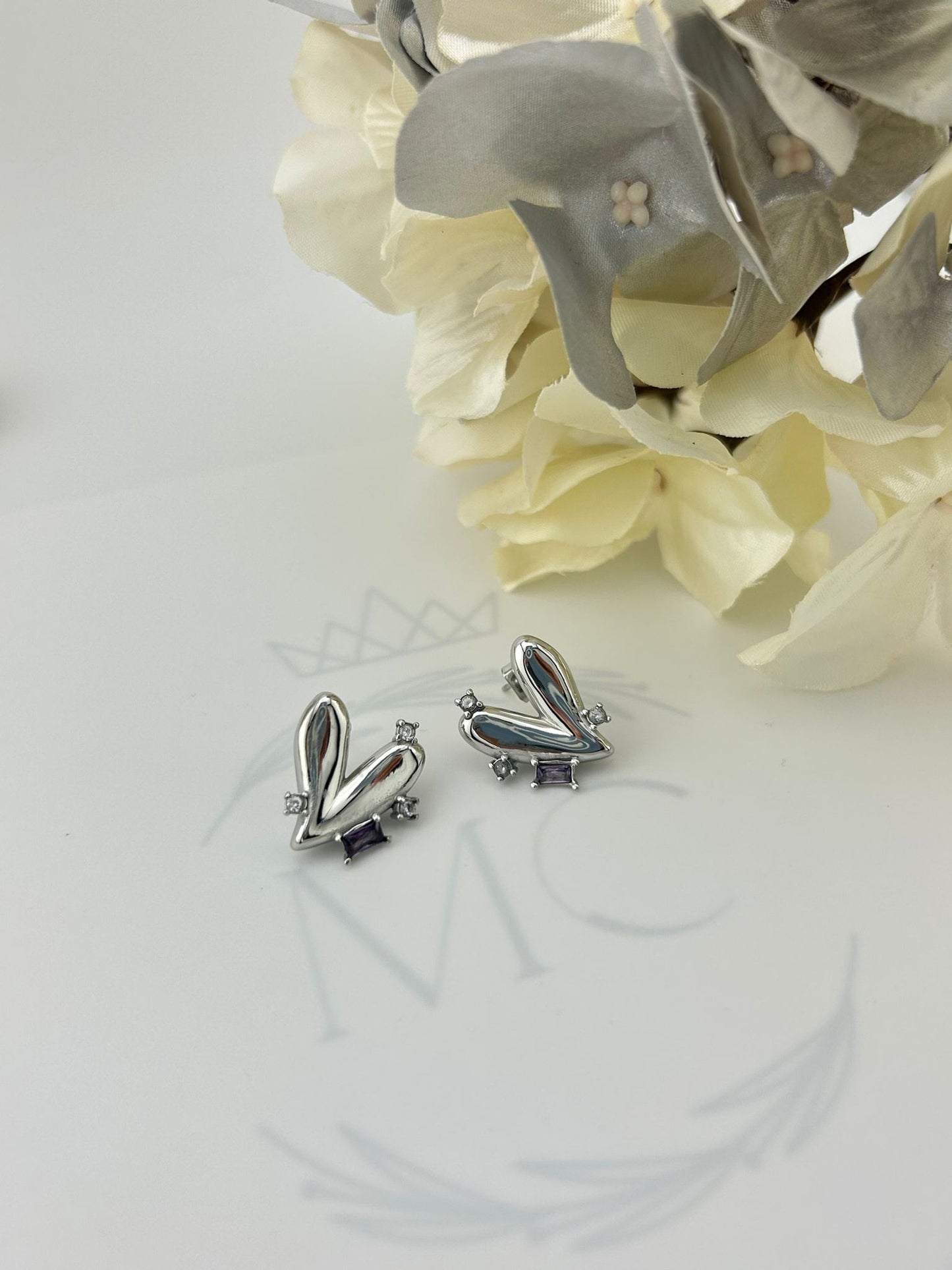 Emerald Love Studs