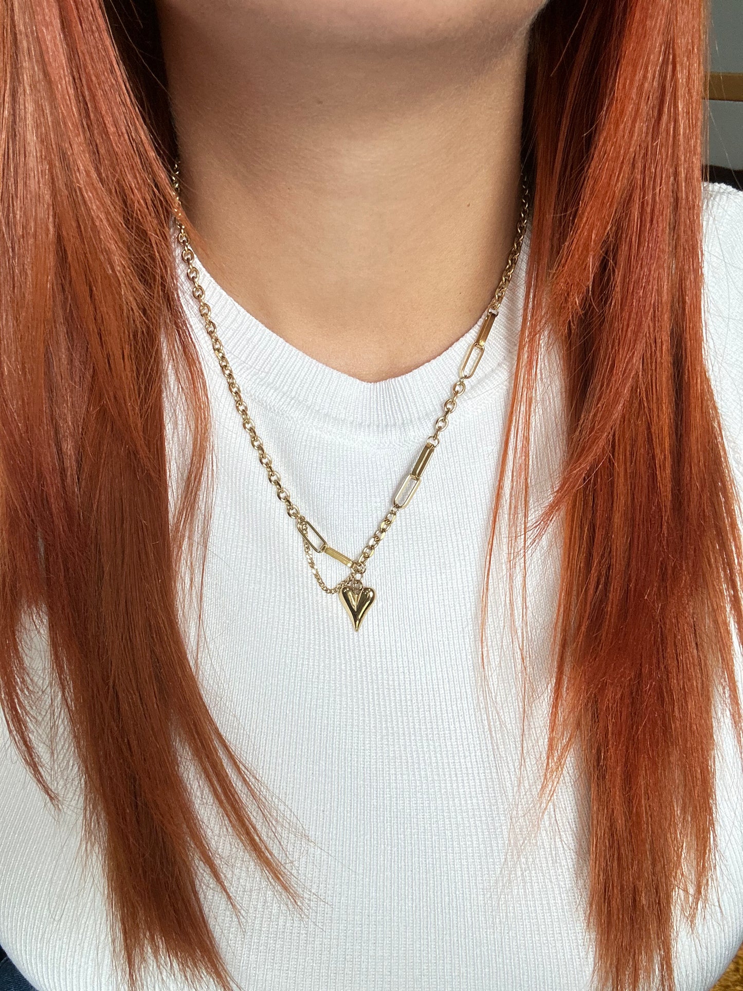 Link Chain Heart Pendant