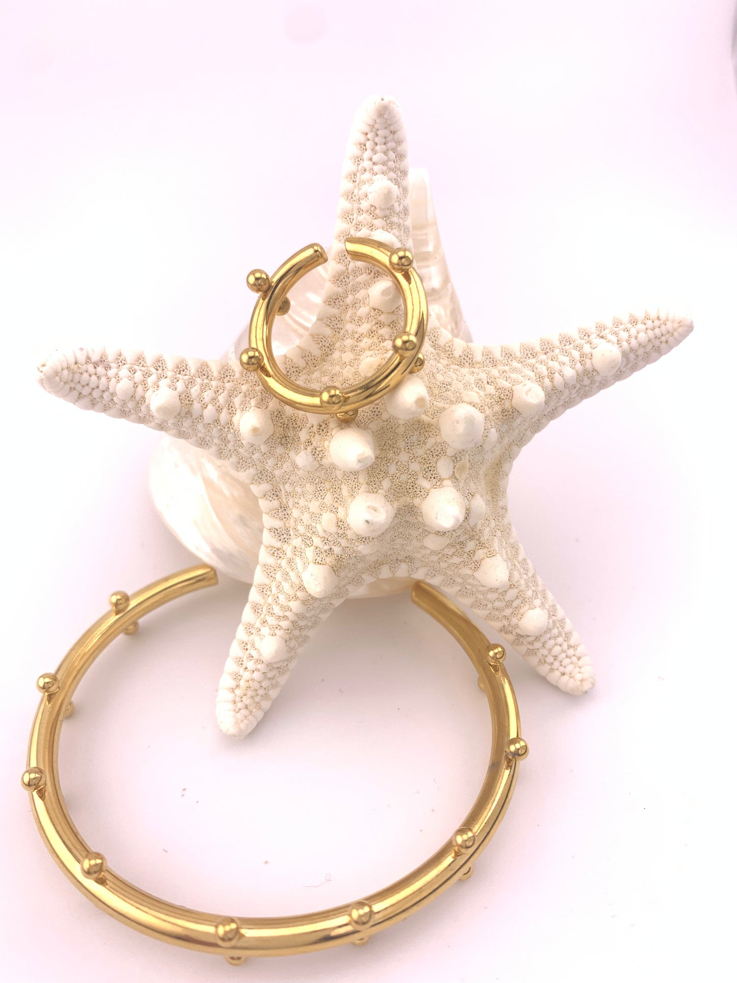 Minimalist Gold Beads Open Ring