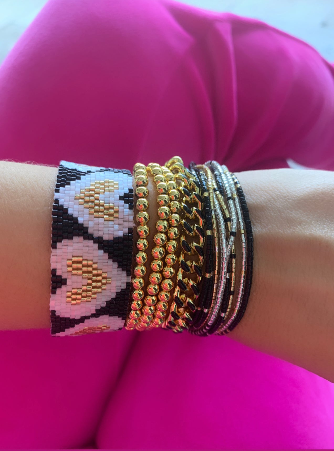 Miyuki Gold Heart Bracelet