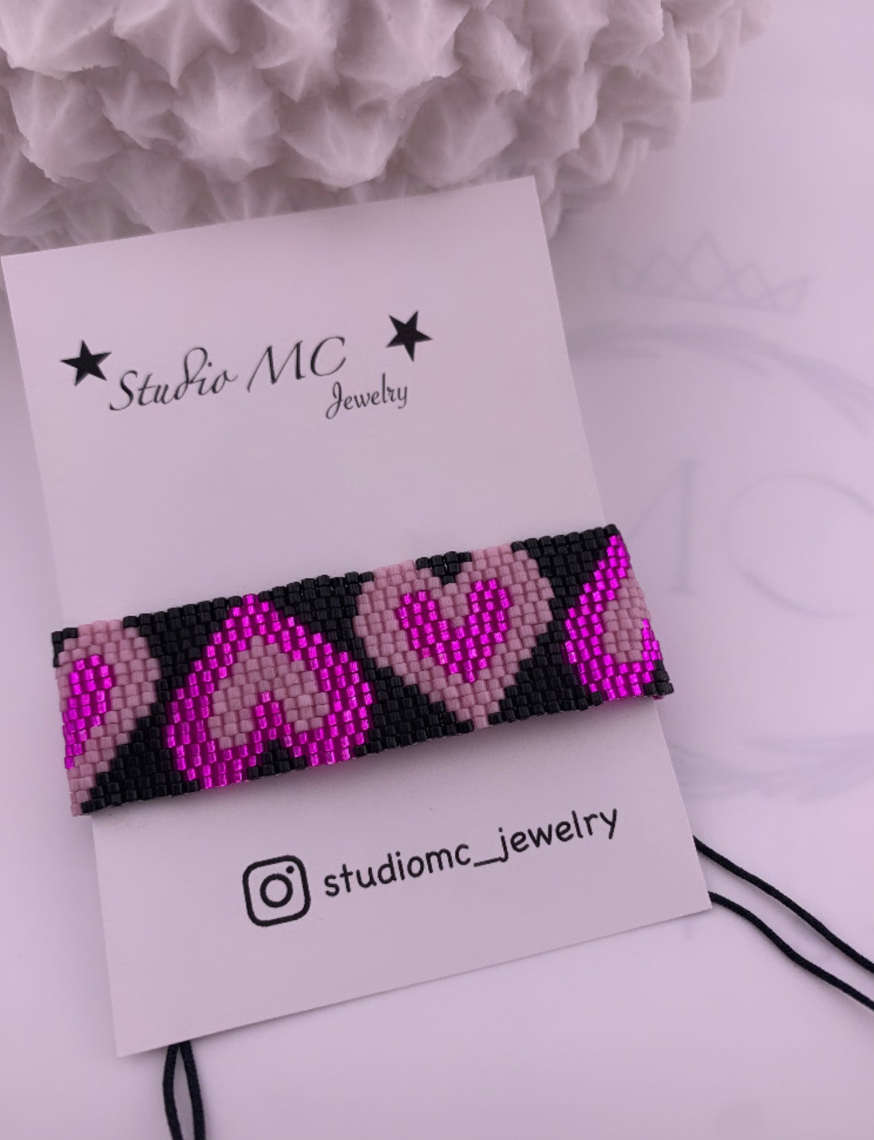 Pink Heart Miyuki Bracelet