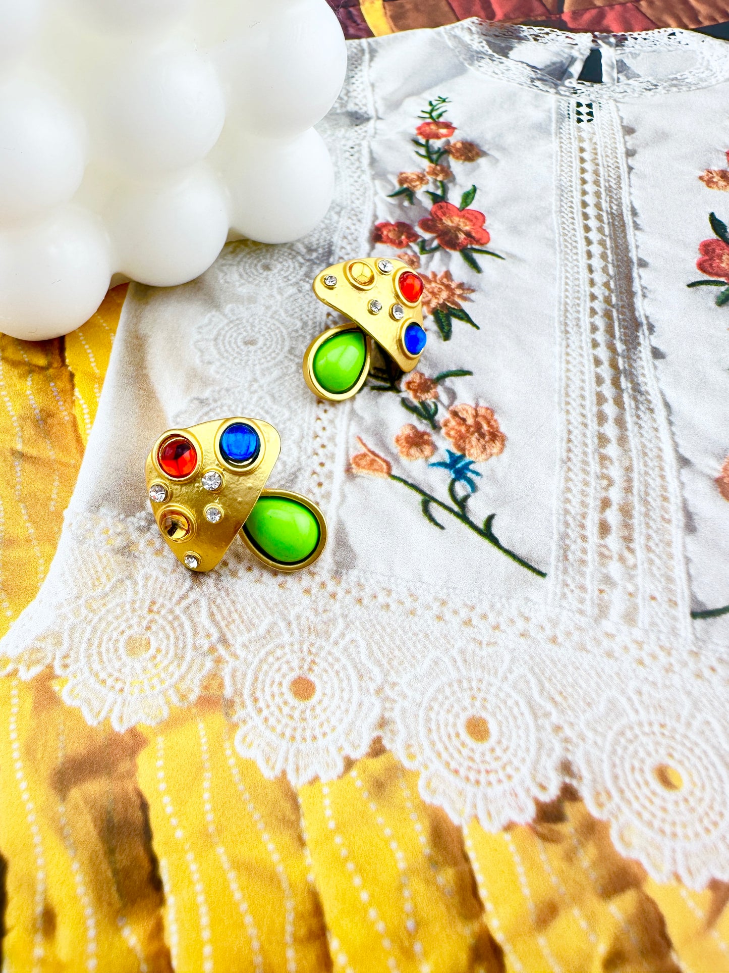 Green Mushroom Earrings