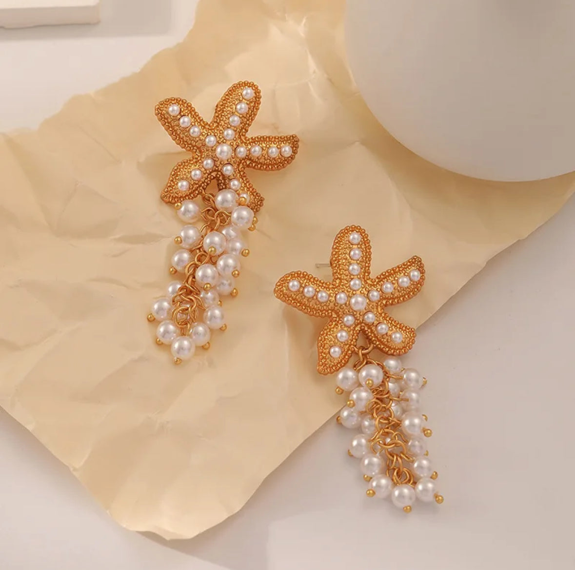 Starfish & Pearls Earrings