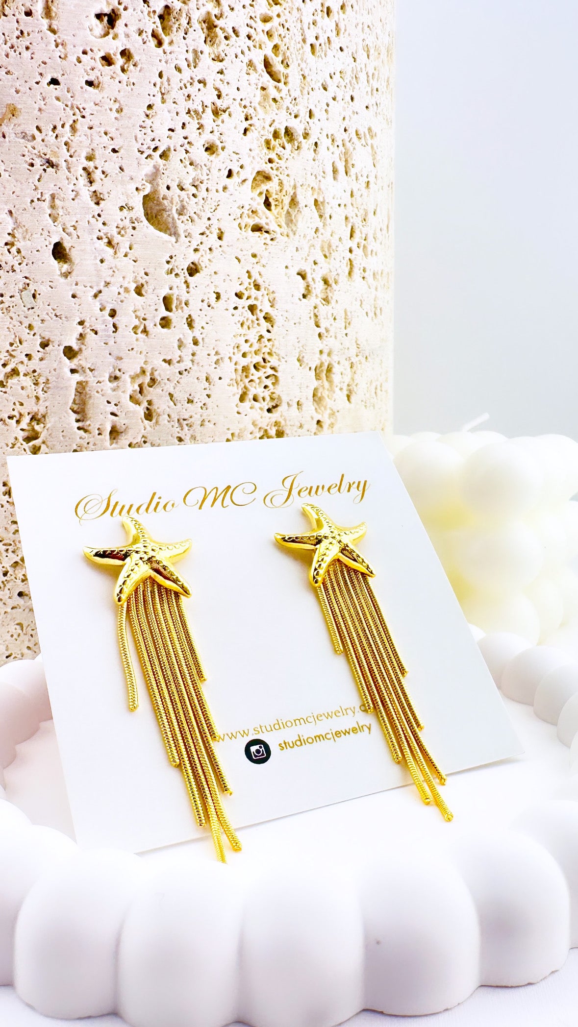 Gold Starfish Earrings