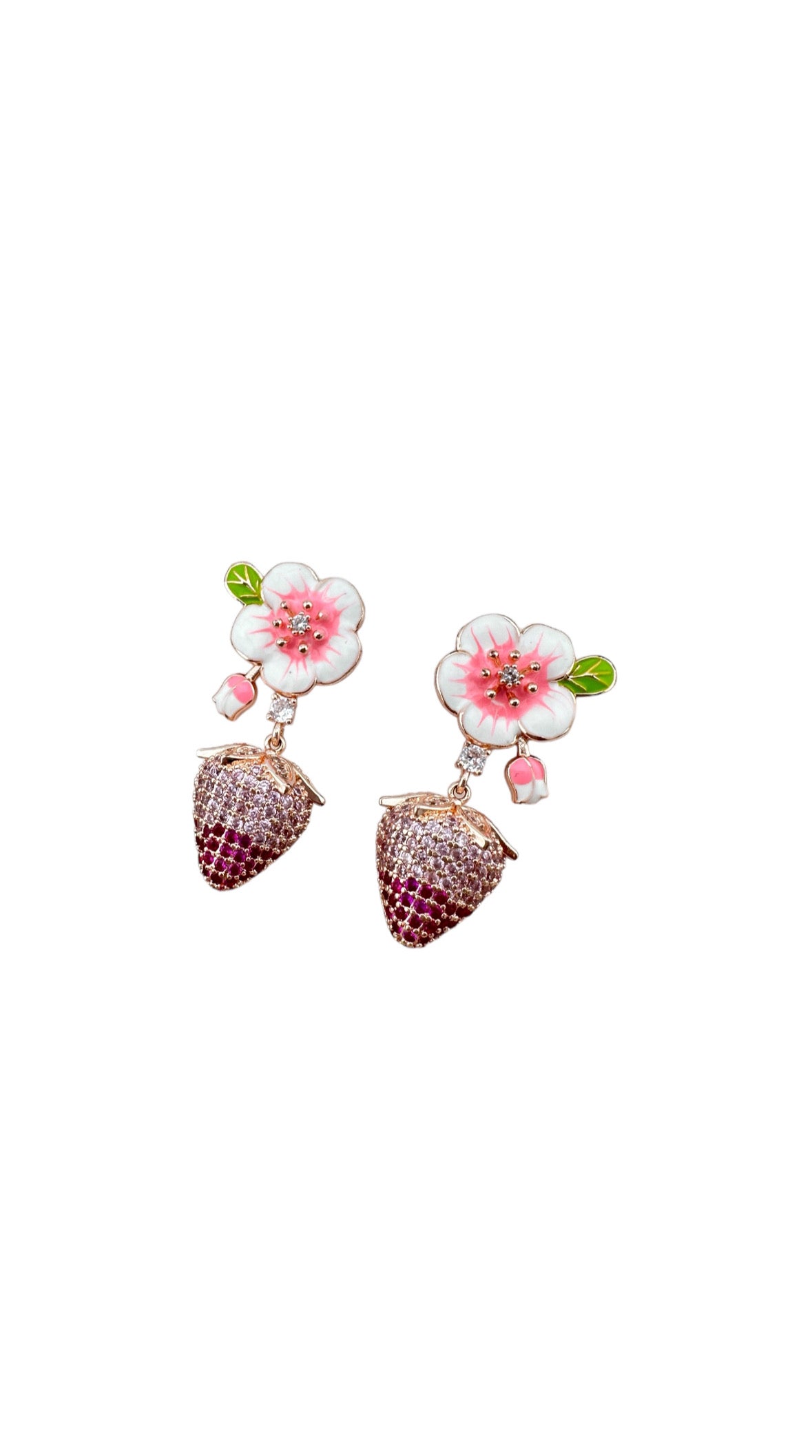 Pink Strawberry Earrings