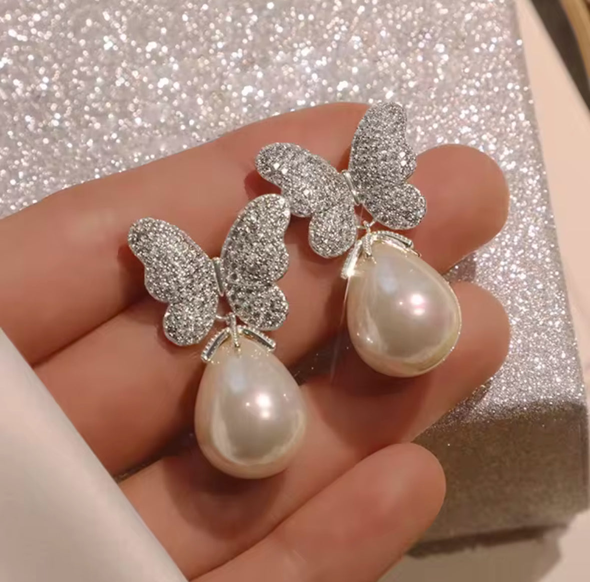 Pearl Butterfly Earrings