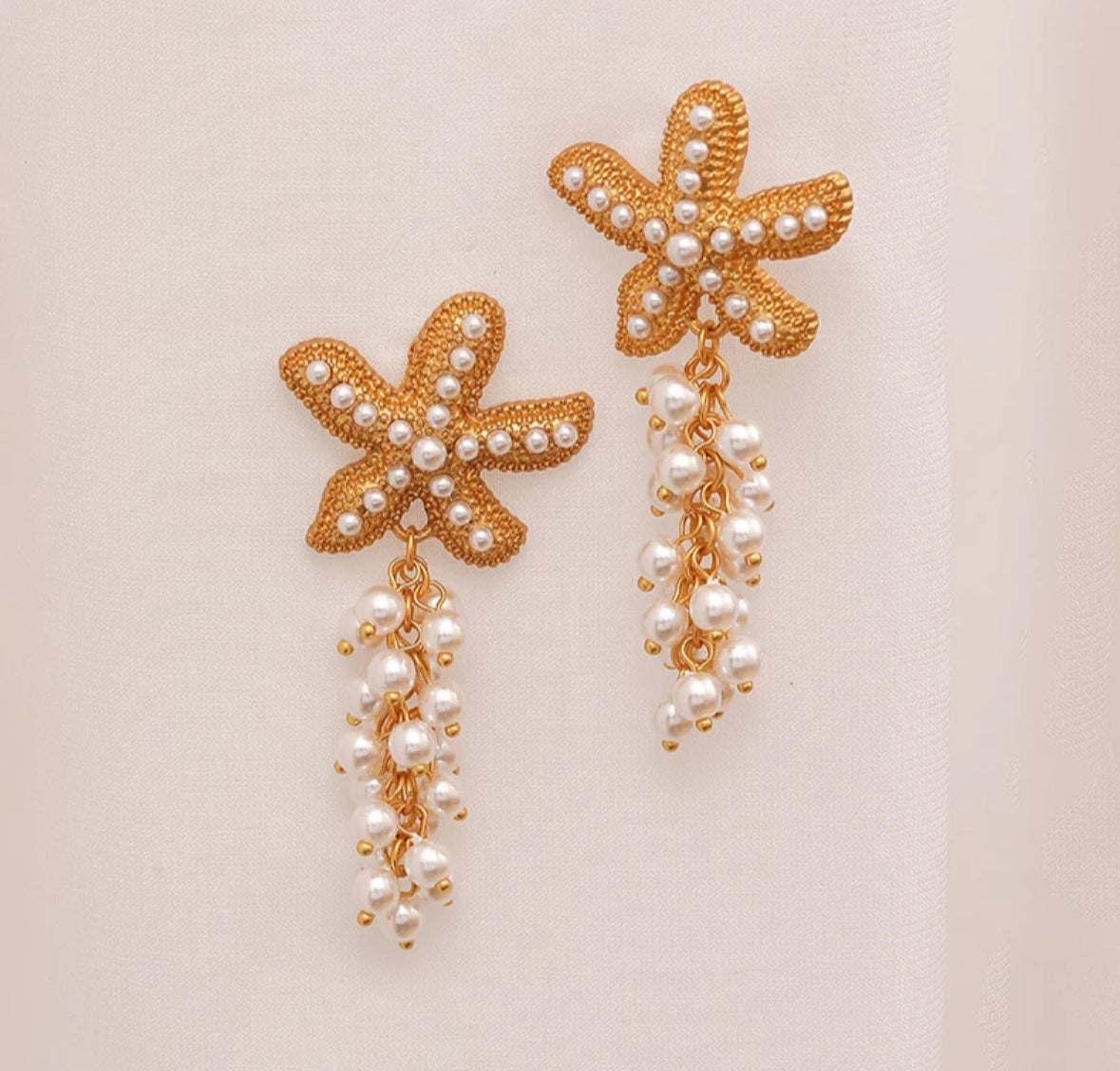 Starfish & Pearls Earrings