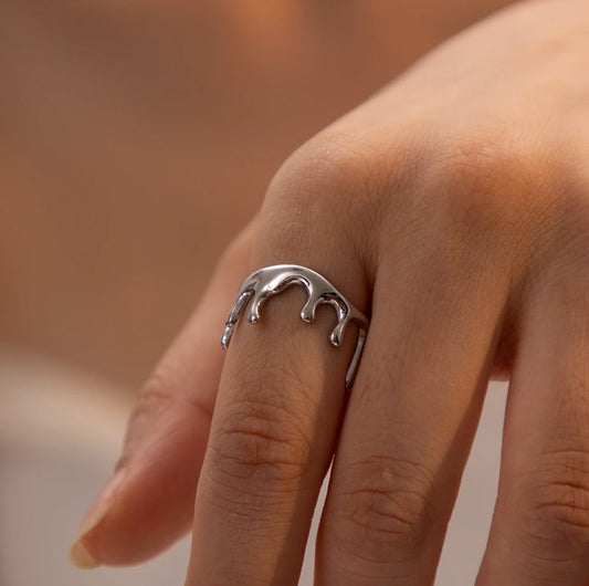 Melting Silver Ring