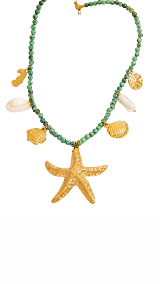 Starfish Green Necklace