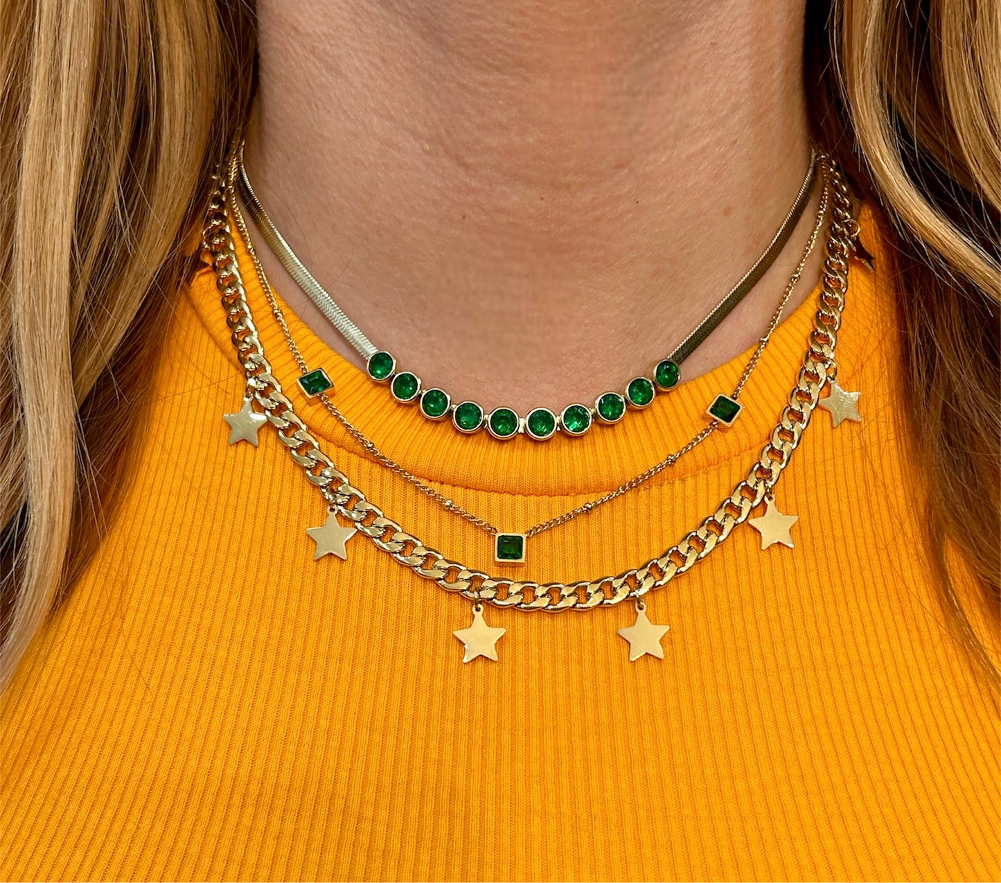 Cuban Chain Star Necklace