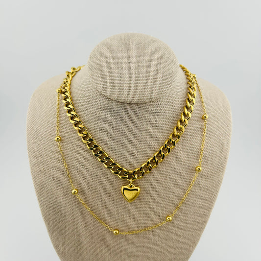 Double Layer Heart Necklace