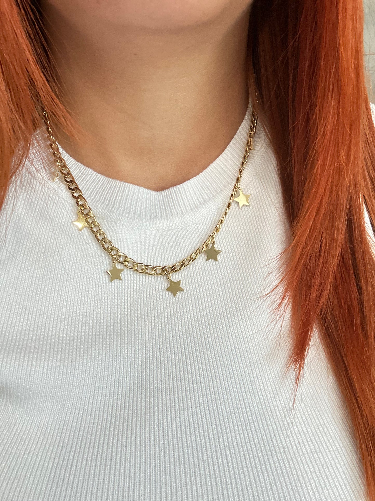 Cuban Chain Star Necklace