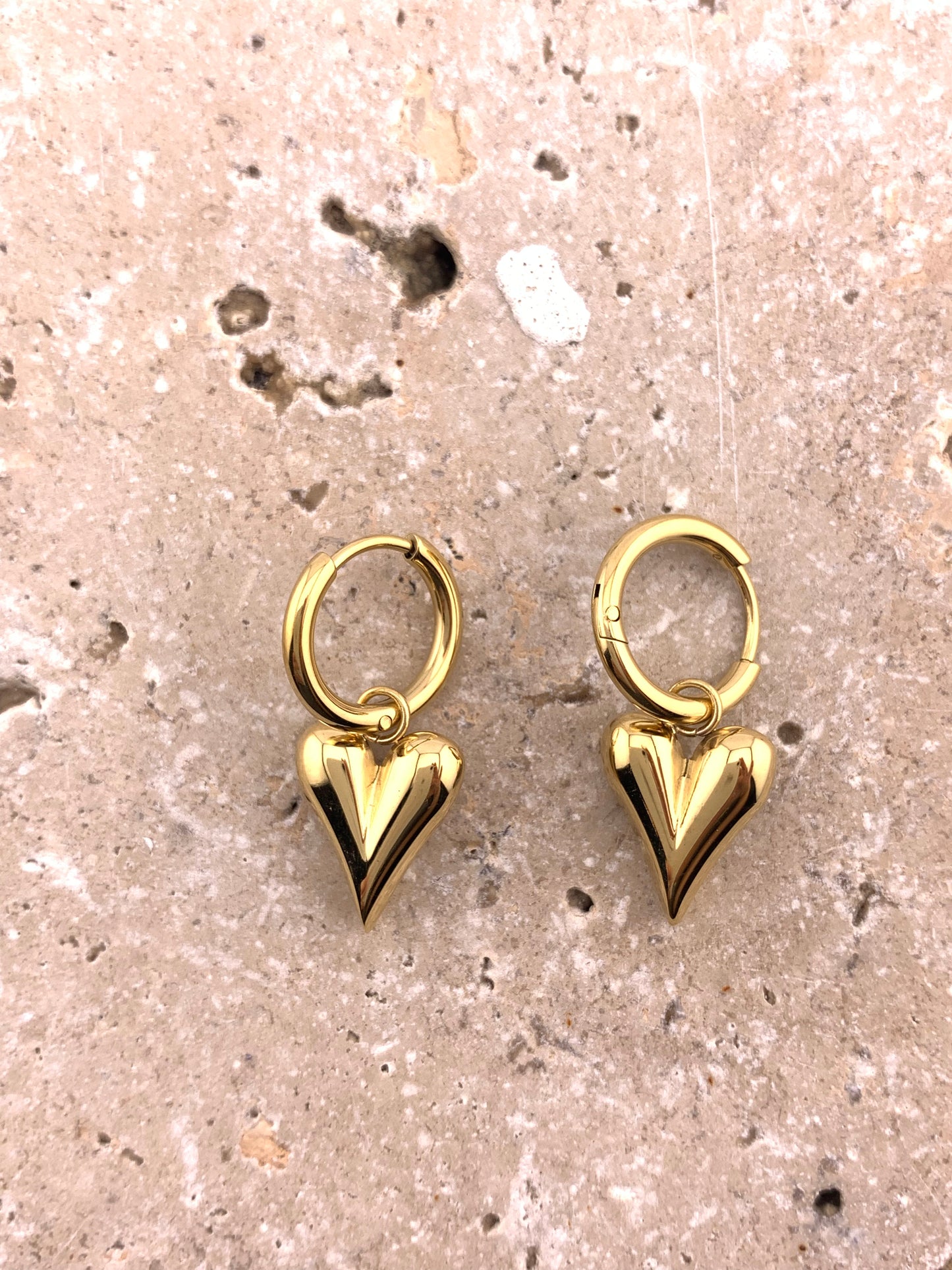 Gold Love Hoop Earrings