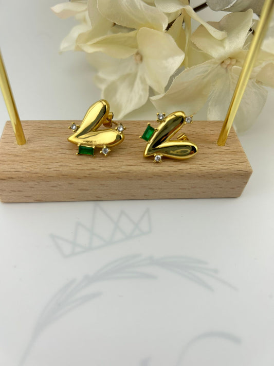 Emerald Love Studs